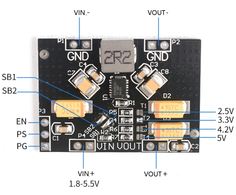TPS63020 Step up Down Module Pinout